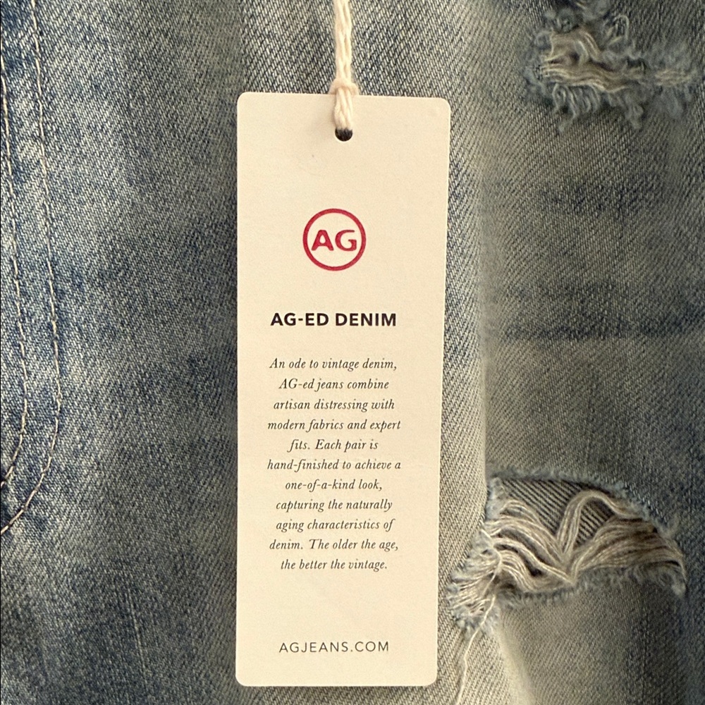 AG Adriano Goldschmied “The Isabelle Side Zip” - Relaxed Distressed Denim Jeans - Picture 2 of 5